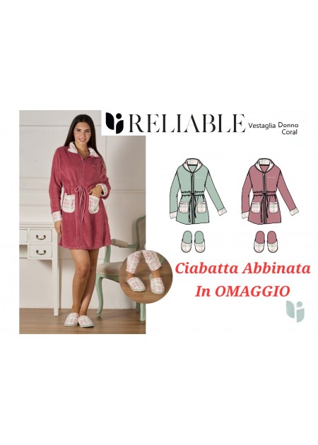 Vestaglietta Donna Coral Con CIABATTA In OMAGGIO