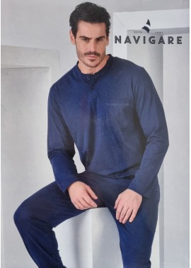 Navigare Pigiama Uomo Cotone Caldo TINTA UNITA