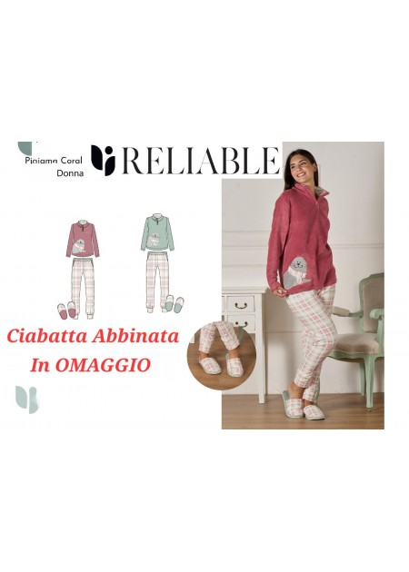 Pigiama Donna Coral FOCA Con Ciabatta In Omaggio