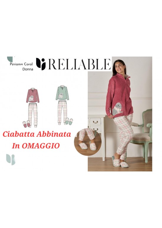 Pigiama Donna Coral FOCA Con Ciabatta In Omaggio