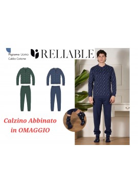 Pigiama Uomo Caldo Cotone MICROFANTASIA Con Calzino In Omaggio