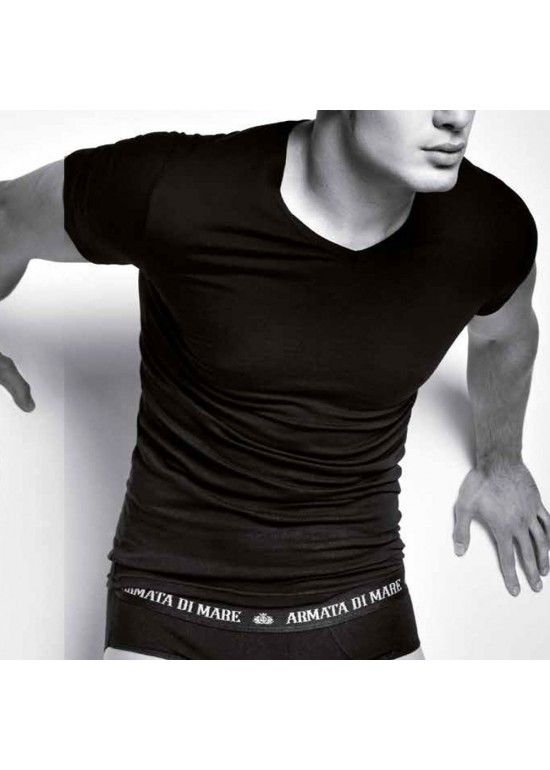 Armata Di Mare T-Shirt collo a "V" Uomo In Cotone Bielastico