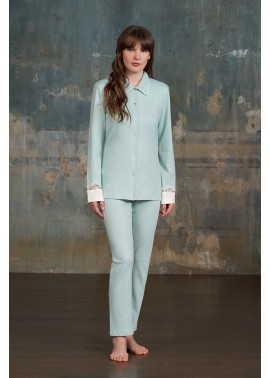 Linclalor Pigiama Donna Abbottonato in Cotone Invernale 1964