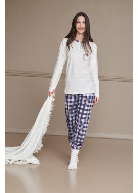 Linclalor Pigiama Donna Serafino Cotone Invernale 2713