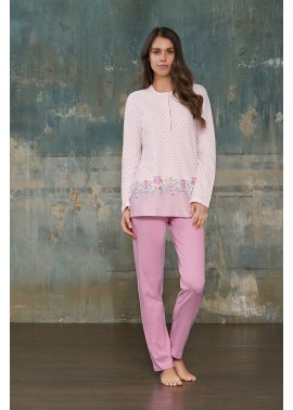 Linclalor Pigiama Donna Serafino Cotone Invernale 2739