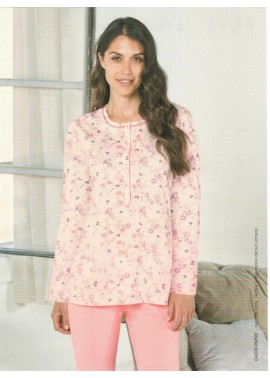 Linclalor Pigiama Donna Manica Lunga Cotone Taglie MAXI