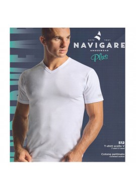 Navigare T-Shirt Uomo Collo a "V" Cotone ( Fino alla Taglia 10 )