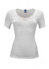 MANUFAT Maglia Donna Mezza Manica Bordo Pizzo "LANA/SETA"