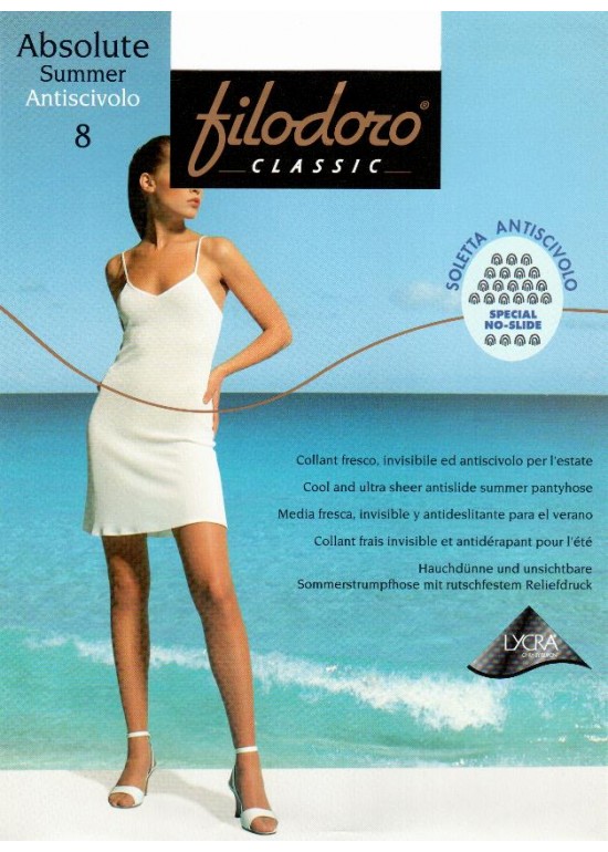 FILODORO "ABSOLUTE SUMMER"  collant 8 denari con ANTISCIVOLO
