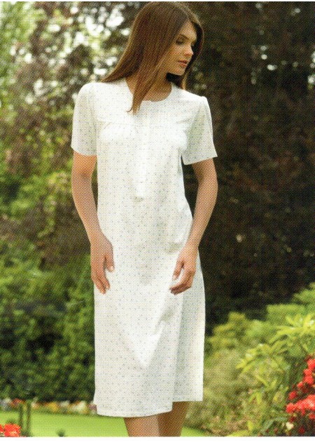 LINCLALOR CAMICIA DA NOTTE MANICA CORTA " PURO COTONE BATISTA"