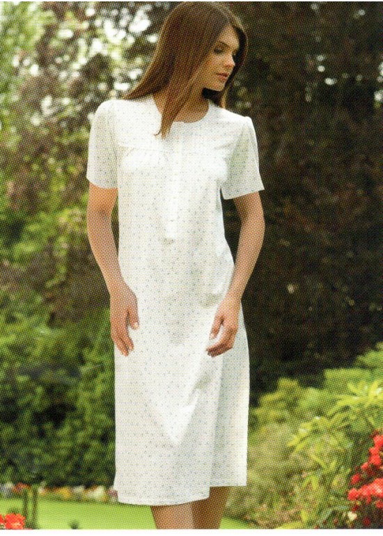 LINCLALOR CAMICIA DA NOTTE MANICA CORTA " PURO COTONE BATISTA"