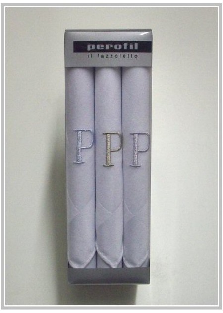  PEROFIL FAZZOLETTO UOMO "INIZIALI" ( CONFEZIONE DA 3 )